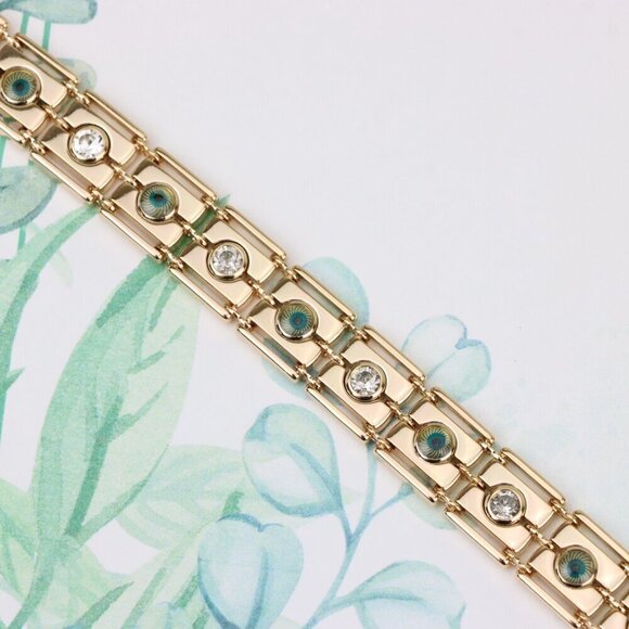 Elegant Rose Gold Bracelet with Evil Eye and Crystal Accents, XPBL0710 - Picture 8 of 12